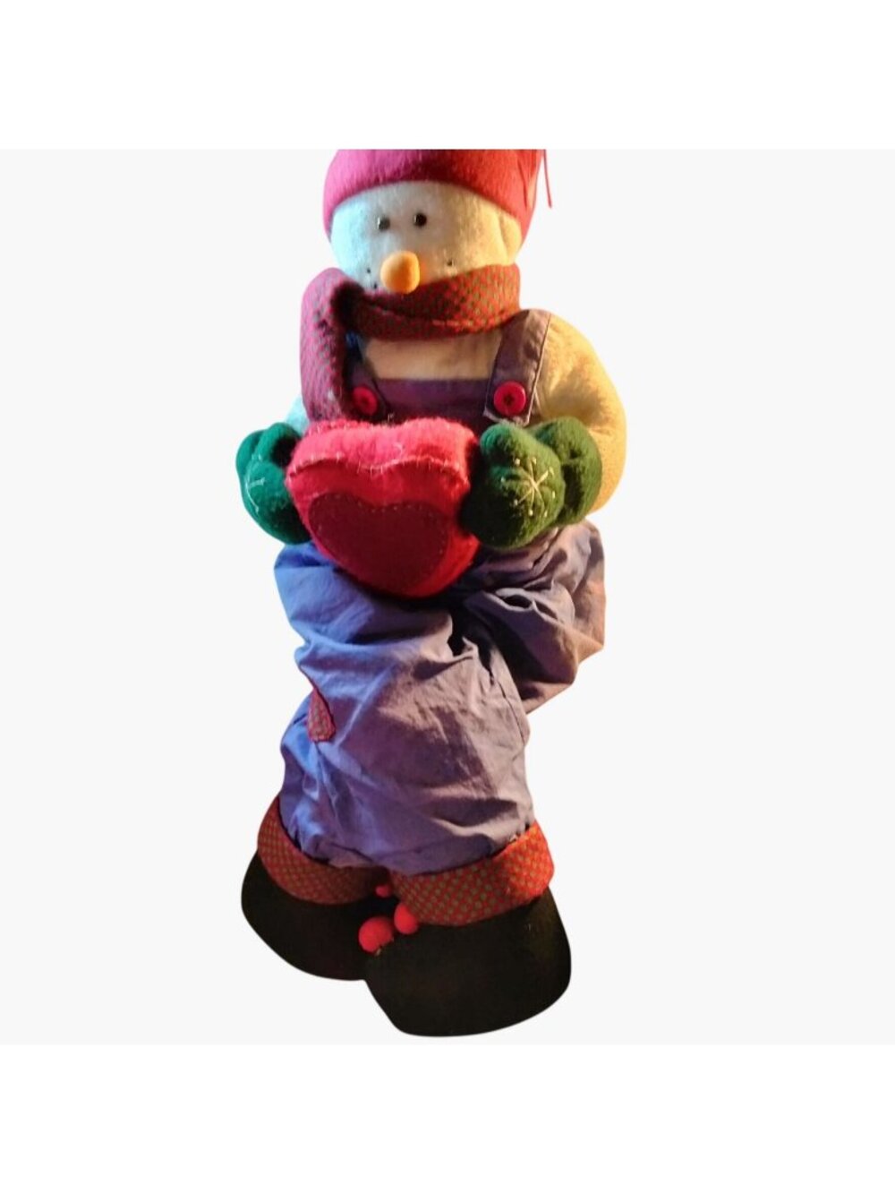 Large Snowman Plush Winter Holiday Decor 32 inch Seated Shelf Sitter